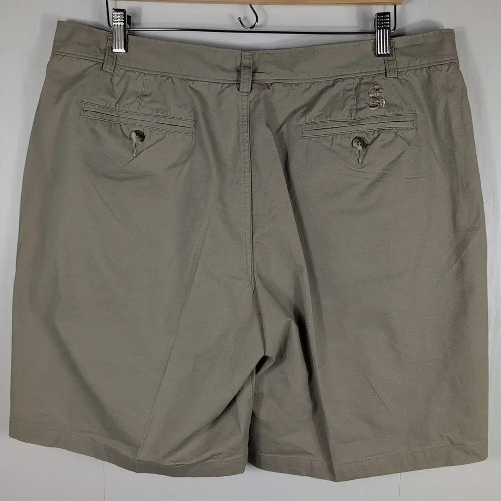 Disney World Mens Chino Shorts Size 38 Beige Flat Front Khaki Mickey Mouse New - Picture 6 of 16